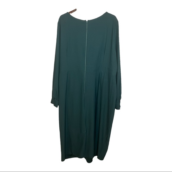 ASOS Design Curve Origami Twist Midi Forrest Green Pencil Dress 24 - Picture 8 of 11